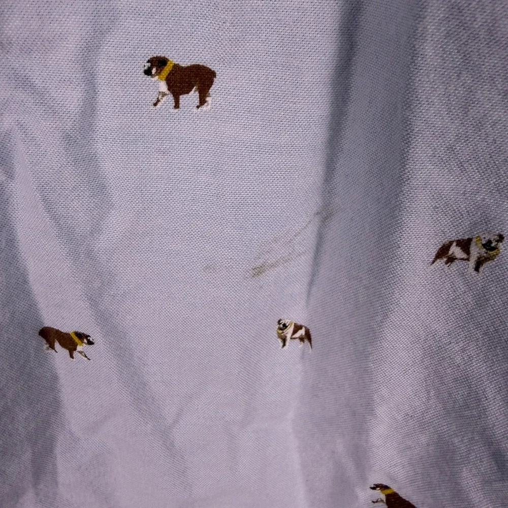 Club Room Mens XL Blue‎ Dogs Pattern Shirt Read!